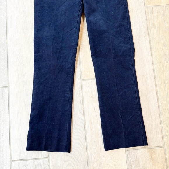 Anthropologie Women's Essential Corduroy Kick Flare Trouser Pants Navy Crop 0 - Picture 5 of 6